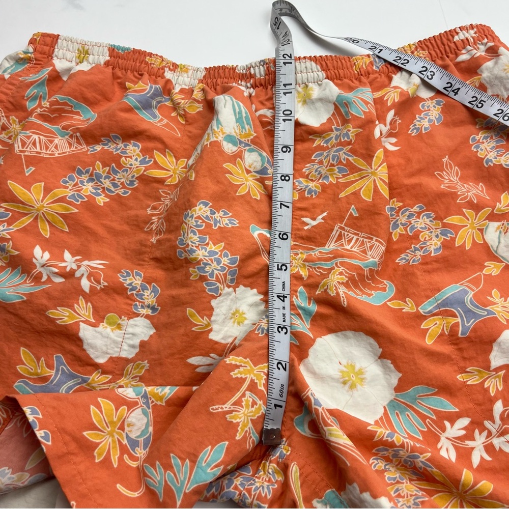 Patagonia Shells Orange Floral Mens Swim Shorts Trunks Size XL Lined Tropical - Picture 10 of 15